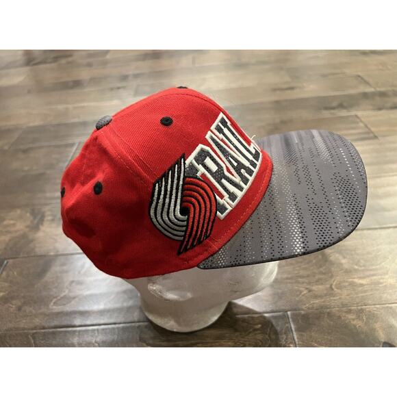 Adidas Mens Red Gray NBA Portland Trail Blazers SnapBack Hat Wool Baseball Cap - Picture 5 of 10